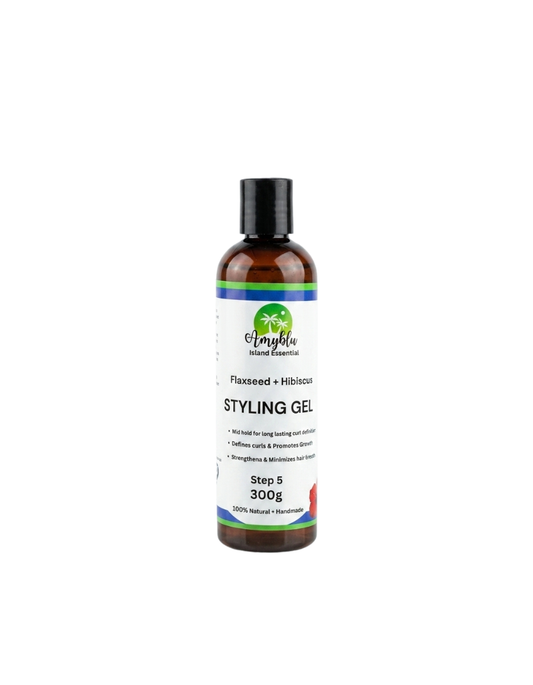 Amyblu Flaxseed & Hibiscus Styling Gelly .Curl defining for Melanesian Curly Hair.
